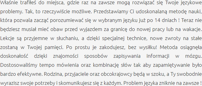 Bardzo szybka Nauka Języka Artykuł Językowy