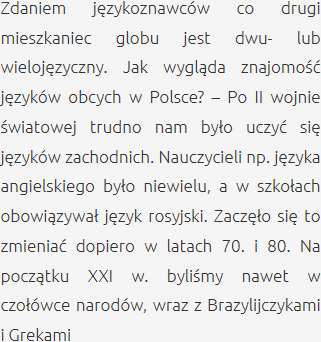 Języki Obce w Polsce